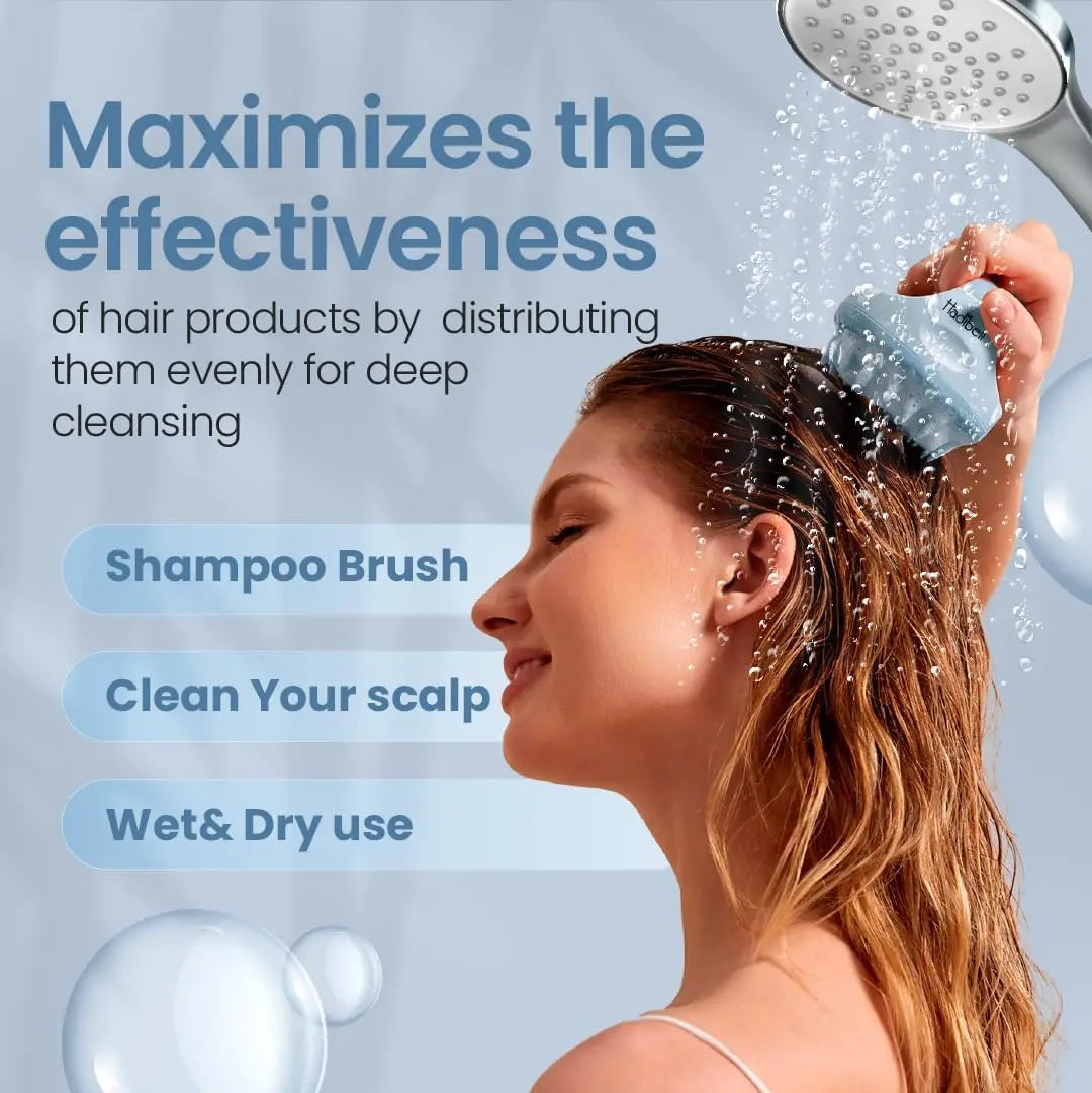 Hair Scalp Massager Shampoo Brush Scalp Exfoliator for Dandruff Removal for Hair Growth Wet Dry Scalp Exfoliator Brush